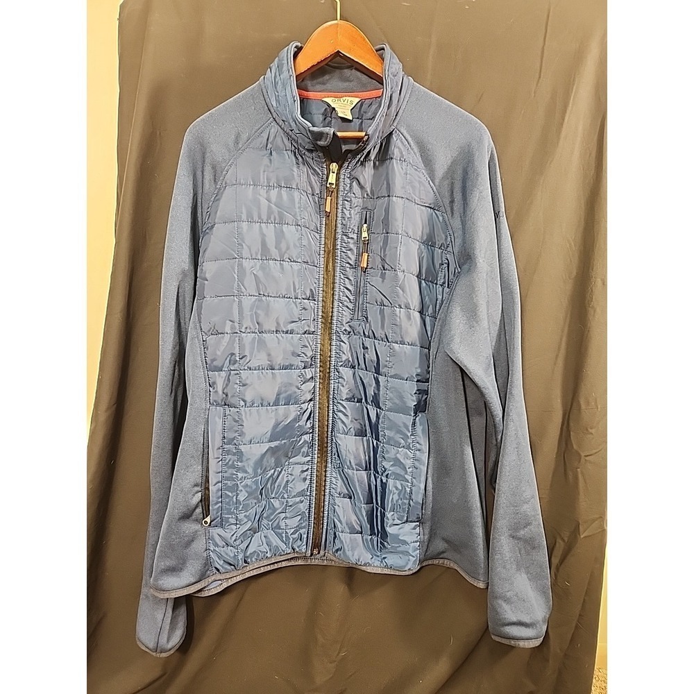 Orvis Men's Blue Full Zip Front Lightweight Quilted Jacket Size Large